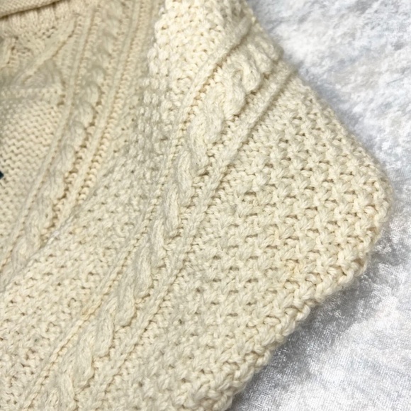Vtg Western Island Sweater Company Ireland Ivory Wool Sweater Child Age 6/7 Yrs - Picture 4 of 16
